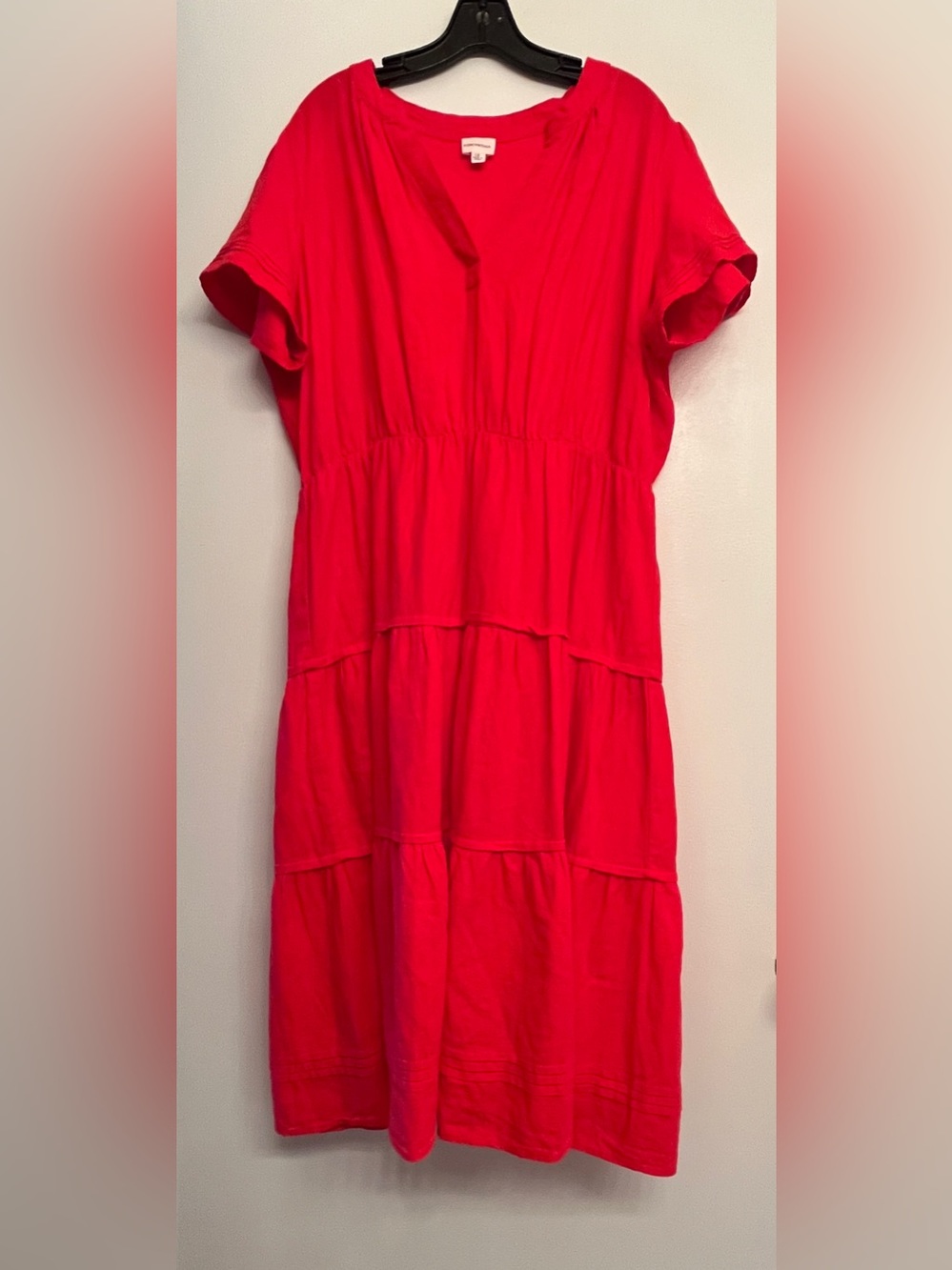 For Cynthia Tiered Midi Dress linen blend size 1X 🔥🔥🔥